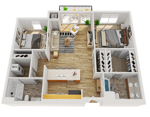 C Floor Plan at Wheaton 121, Wheaton, 60187